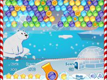 Winter Bubbles - postřehová online hra zdarma
